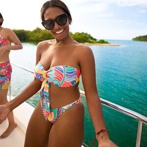 Kenny Flowers The Columbia Front Tie Bandeau Bikini Top